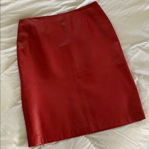 100% Pig Leather Red Skirt